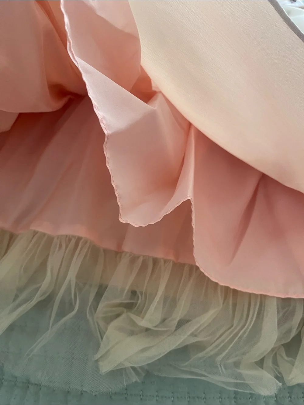 Bonnie Jean Blush Pink Satin Dress with Floral Appliqué